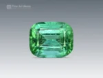 Bright green 2.90 carat cushion-cut tourmaline from Afghanistan with crisp faceting.