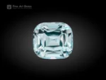 Fine 6-carat cushion-cut aquamarine gemstone from Pakistan, featuring a bright blue color and clean faceting.