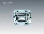 8.60 carat aquamarine fine gemstone with emerald cut from Pakistan, gemmy blue color, and gem-quality brilliance.