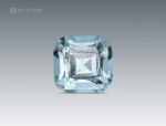 Fine cushion cut aquamarine gemstone from Pakistan in light blue color.