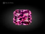 Hot-pink cushion-cut rhodolite garnet from Africa, 1 carat, eye-clean clarity.