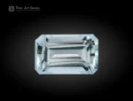 Fine cushion-cut aquamarine gemstone from Pakistan in a light blue color.