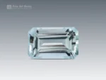 Fine cushion-cut aquamarine gemstone from Pakistan in a light blue color.