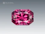 Hot pink budget cut rhodolite garnet from Africa, 1.15 carat, eye-clean clarity.