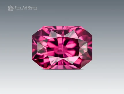 Hot pink budget cut rhodolite garnet from Africa, 1.15 carat, eye-clean clarity.