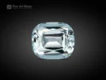 Cushion cut aquamarine gemstone, 3.75 ct, light blue color, slightly included, from Shigar Valley, Pakistan.