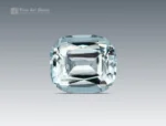 Cushion cut aquamarine gemstone, 3.75 ct, light blue color, slightly included, from Shigar Valley, Pakistan.