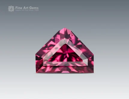 Fancy-cut hot pink rhodolite garnet, 1.25 carats, with bright color and sharp faceting from Africa.