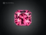 1.35 carat faceted cushion cut Rhodolite Garnet gemstone from Africa, suitable for jewelry and collection.