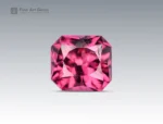 1.35 carat faceted cushion cut Rhodolite Garnet gemstone from Africa, suitable for jewelry and collection.