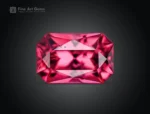 Faceted cushion cut rhodolite garnet gemstone with rich red color from Africa, suitable for jewelry.