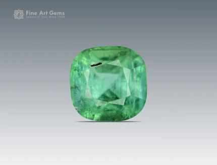 Green cushion-cut tourmaline with natural internal patterns and balanced faceting from Afghanistan.
