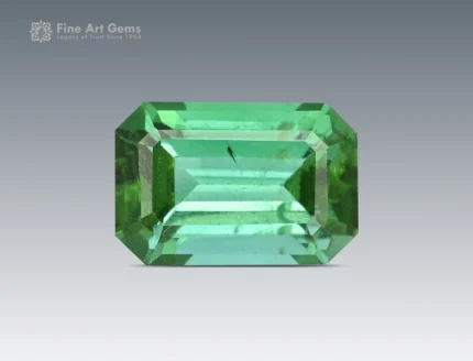 Emerald-cut green tourmaline, 1.90 carats, fine color and clarity from Afghanistan.