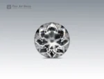 Fine faceted quartz gemstone, 17.10 carats, round cut with bright color and gemmy clarity from the Pakistan locality.