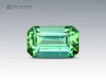 Faceted 2.25 carat emerald cut green tourmaline gemstone from Afghanistan, suitable for fine jewelry use.