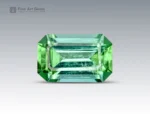 2.40 carat faceted emerald cut green tourmaline gemstone from Afghanistan, suitable for jewelry and collection.