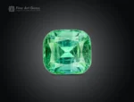 Green faceted cushion cut tourmaline gemstone from Afghanistan, suitable for fine jewelry.