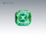 Green faceted cushion cut tourmaline gemstone from Afghanistan, suitable for fine jewelry.