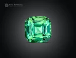 1.60 carat cushion cut green tourmaline gemstone with eye-clean clarity from Afghanistan