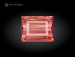 Hot pink emerald-cut tourmaline with vivid saturation, clean step faceting, and natural clarity from Afghanistan.