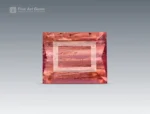 Hot pink emerald-cut tourmaline with vivid saturation, clean step faceting, and natural clarity from Afghanistan.