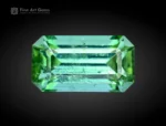 Natural green tourmaline emerald cut 2-carat gemstone from Afghanistan