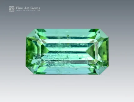 Natural green tourmaline emerald cut 2-carat gemstone from Afghanistan