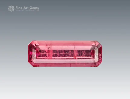 Natural hot pink tourmaline emerald cut 2.75 carat gemstone from Afghanistan