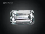 4.25 carat emerald cut aquamarine gemstone with white color and fine clarity from Pakistan
