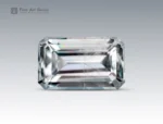4.25 carat emerald cut aquamarine gemstone with white color and fine clarity from Pakistan
