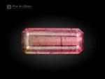 Emerald cut 6.10 carat tourmaline from Afghanistan with natural bi-color effect and clear, vibrant hues