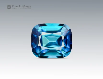 Cushion cut indicolite tourmaline gemstone showing rich blue color from Afghanistan