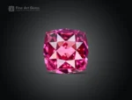 Cushion cut rhodolite garnet gemstone with vivid raspberry color and eye-clean clarity from Africa