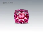 Cushion cut rhodolite garnet gemstone with vivid raspberry color and eye-clean clarity from Africa