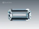 Emerald cut light blue aquamarine gemstone with eye-clean clarity from Pakistan