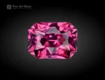 Cushion cut hot pink rhodolite garnet from Africa with eye-clean clarity