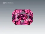 Cushion cut hot pink rhodolite garnet from Africa with eye-clean clarity