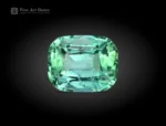 Fine cut mint green tourmaline cushion cut gemstone from Afghanistan, weighing 1.65 carats