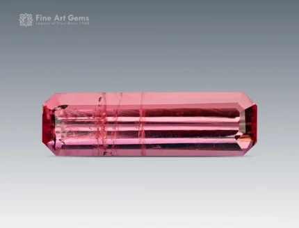 Fine cut pink tourmaline emerald cut gemstone from Afghanistan, weighing 1.20 carats
