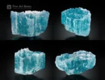 Fine, deep-blue tourmaline rough crystals from Afghanistan, with etched terminations, display quality, and are well-formed.