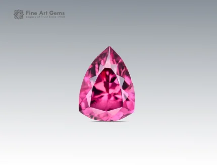 Pear shape rhodolite garnet gemstone 0.85 carat pink eye clean natural Africa