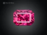 Emerald cut rhodolite garnet 0.90 carat raspberry color eye clean natural Africa