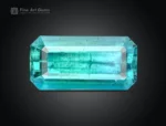 Natural blue tourmaline gemstone, emerald cut, Afghanistan