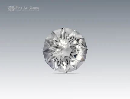 22-carat round-cut white quartz gemstone from Pakistan with eye-clean clarity