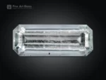 Emerald cut aquamarine gemstone from Pakistan with a very light blue color and natural inclusions