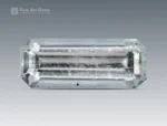 Emerald cut aquamarine gemstone from Pakistan with a very light blue color and natural inclusions