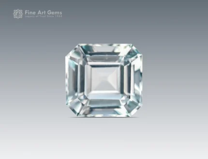 Eye clean asscher cut aquamarine gemstone 3.55 carat natural untreated Pakistan