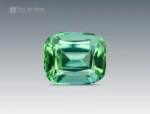 Blue green tourmaline cushion cut gemstone from Afghanistan