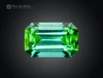 Green emerald cut tourmaline gemstone from Afghanistan