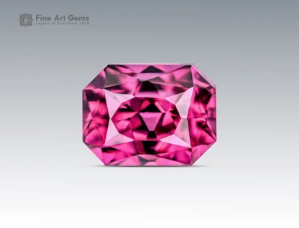 Raspberry color cushion cut rhodolite garnet gemstone from Africa